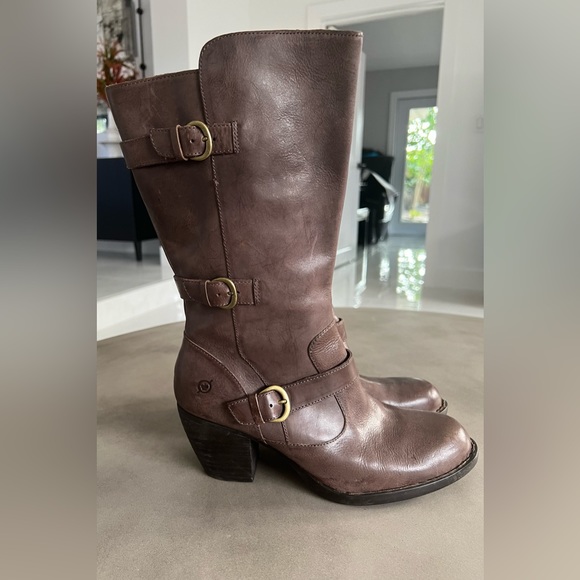 Born Maleri Brown Distressed Midcalf Boots, Size: 11 - Picture 3 of 6